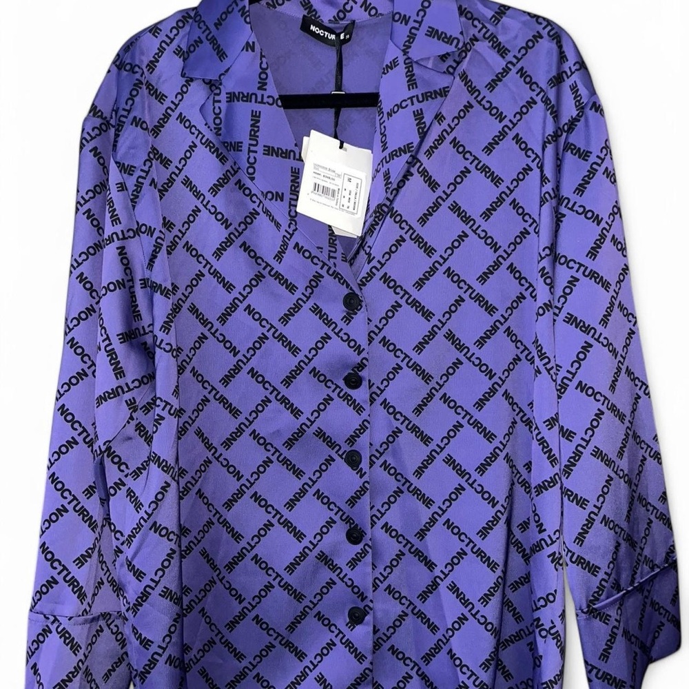NOCTURNE violet and black button down.